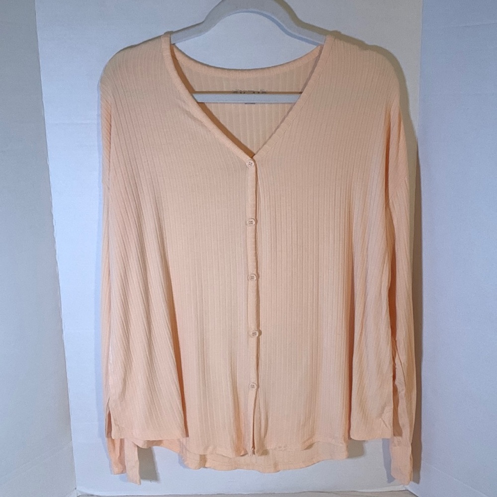 NWT: Juniors Size Medium Orange Long Sleeve Button Up Top by Mudd